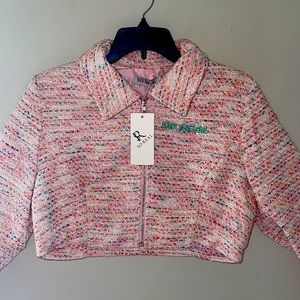 So Real Pink Two-Piece Tweed Skirt Set